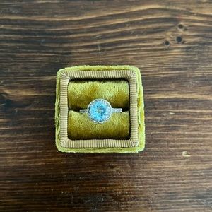 Genuine Blue topaz and diamond ring in 10k gold